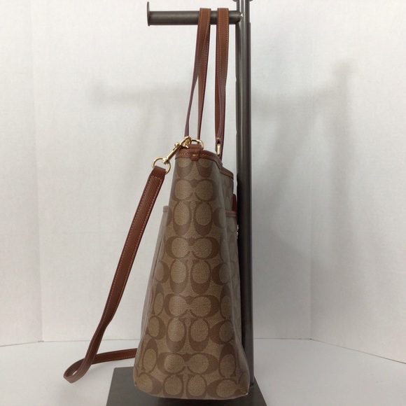 Coach Brown and Tan Signature C’s Tote/Crossbody - Picture 3 of 11